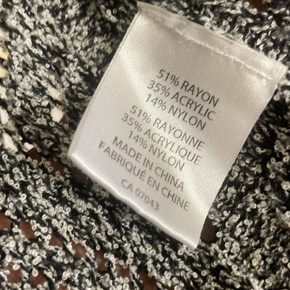 Diamond Pattern Gray Open Front Cardigan Size Large - Picture 6 of 8